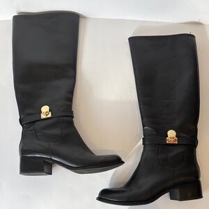 Michael Kors Hamilton Black Leather boots 8M